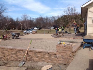 Work in progress of patio design built in New Prague