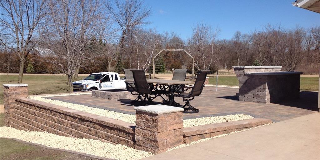 Work is complete Completed patio design built in New Prague